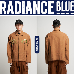 夹克男RADIANCE StoryMfg 春夏新品 植物染手工刺绣工装 Blue