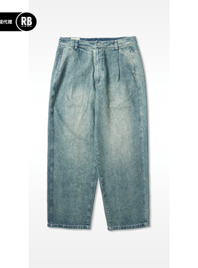 NOSALIGIA 新品汉麻棉丹宁单褶长裤男RADIANCE-Blue