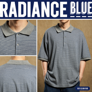 Blue PORTER 春夏新品 CLASSIC 宽松条纹POLO衫 男RADIANCE