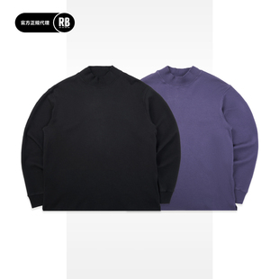 Blue 成衣染汉麻棉混纺小高领长T男RADIANCE NOSALIGIA 新品