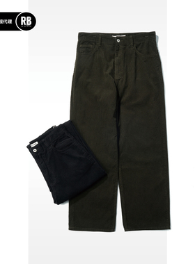 SOFT CONTAINER 灯芯绒宽松直筒长裤简约都市复古RADIANCE-Blue