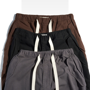 RADIANCE SOFT 休闲裤 亚麻宽松系带长裤 Blue CONTAINER