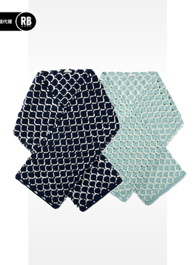 INSULAiRE 岛民秋冬手工贝壳纹围巾男RADIANCE-Blue