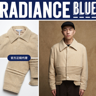 INSULAiRE 岛民秋冬新品短宽箱型羊毛加什夹克男RADIANCE-Blue
