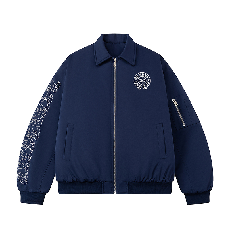 美式棉衣复古十字架刺绣飞行服夹克男女秋冬宽松百搭棒球服外套潮