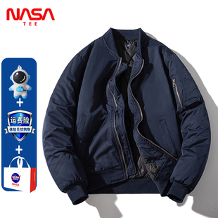 高级感夹克上衣潮 NASA复古飞行员棒球服外套加厚棉衣男女秋冬新款
