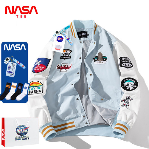 nasa潮流防风运动棒球服男女潮牌日系复古夹克加厚外套棉衣秋冬季