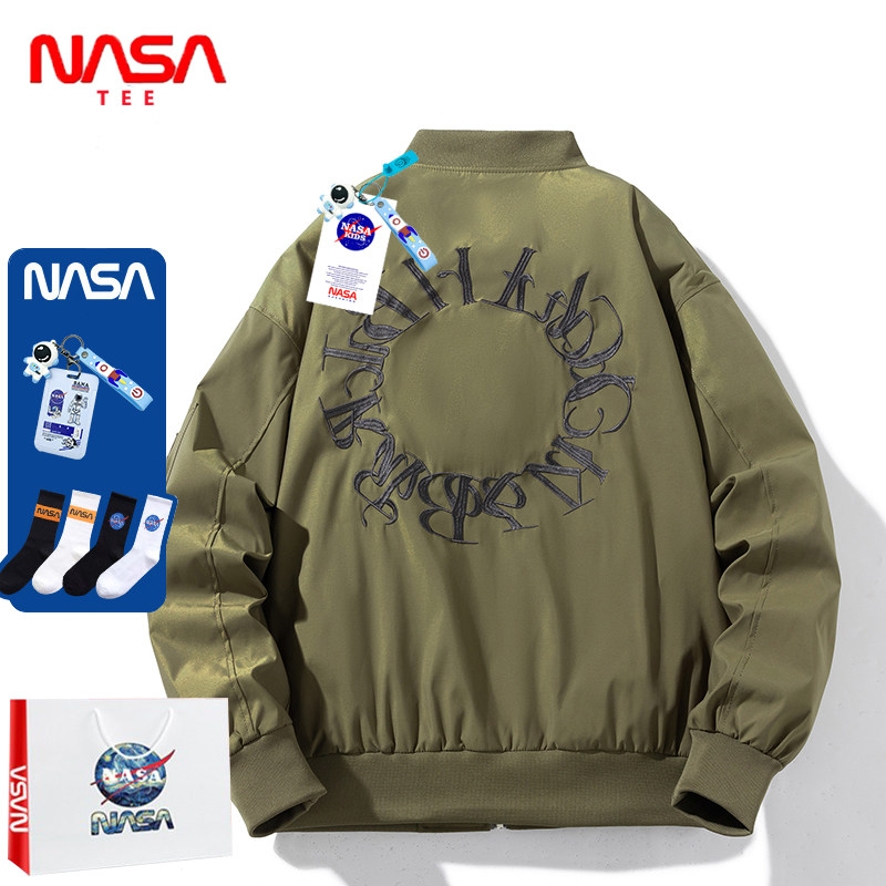 NASA联名棒球服男女外套情侣2023新款春秋季飞行员夹克学生百搭