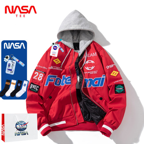 NASA联名潮牌机车棒球服男