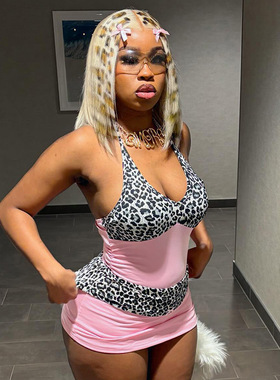 Sexy patchwork pleated hip hugging dress拼接缩褶包臀连衣裙女