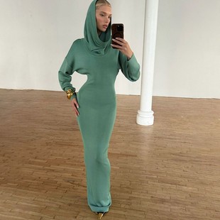 sleeved slim fit Hip 修身 long dress包臀长袖 连衣裙女 hugging