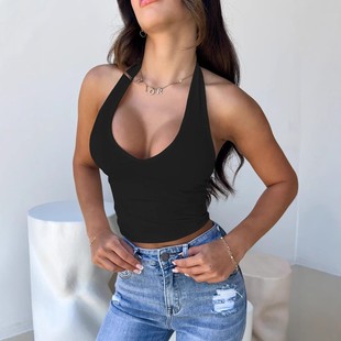 base temperament top性感V领露背气质打底上衣女 backless Sexy