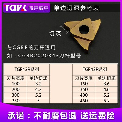 数控立装卡簧浅槽刀片 TGF43R外圆车床切割刀GBA合金刀片京瓷刀头