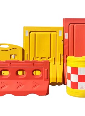 福建三孔水马注水围挡道路施工分流围栏塑料隔离墩圆柱型防撞桶