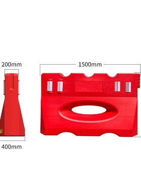 1.8米水马注水围挡港版红白色滚塑三孔高速交通水码防撞桶隔离墩