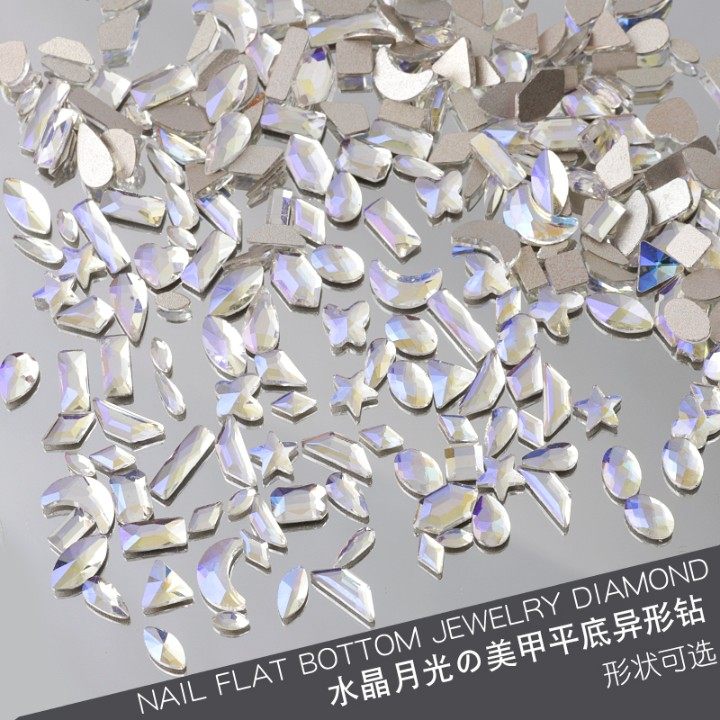 白月光美甲平底钻水滴马眼网红钻