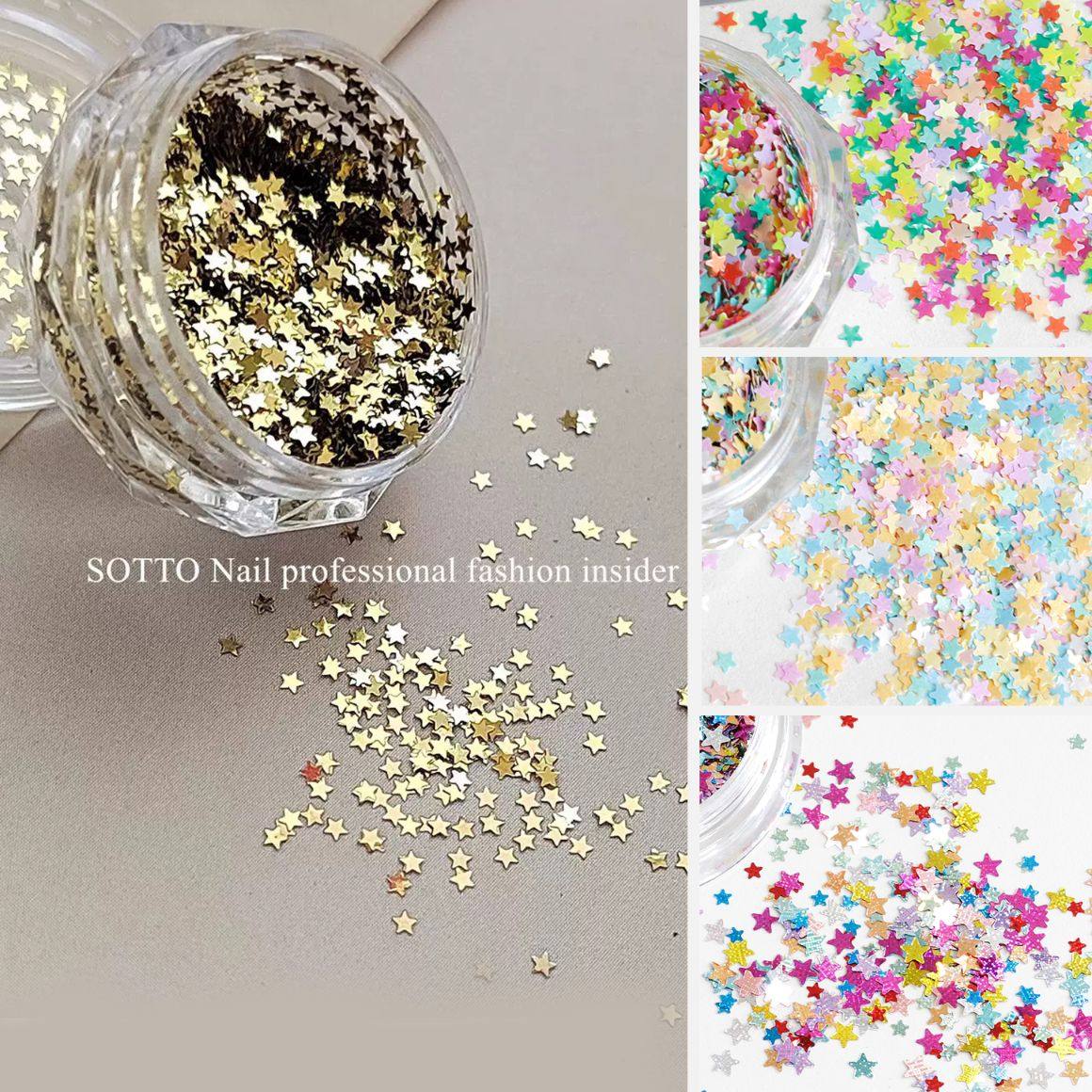 迷你美甲五角星亮片超闪星星指甲闪片单彩超薄指甲饰品网红百搭款,彩妆/香水/美妆工具,指甲装饰,淘宝优惠券,粉丝福利购,淘宝优惠卷