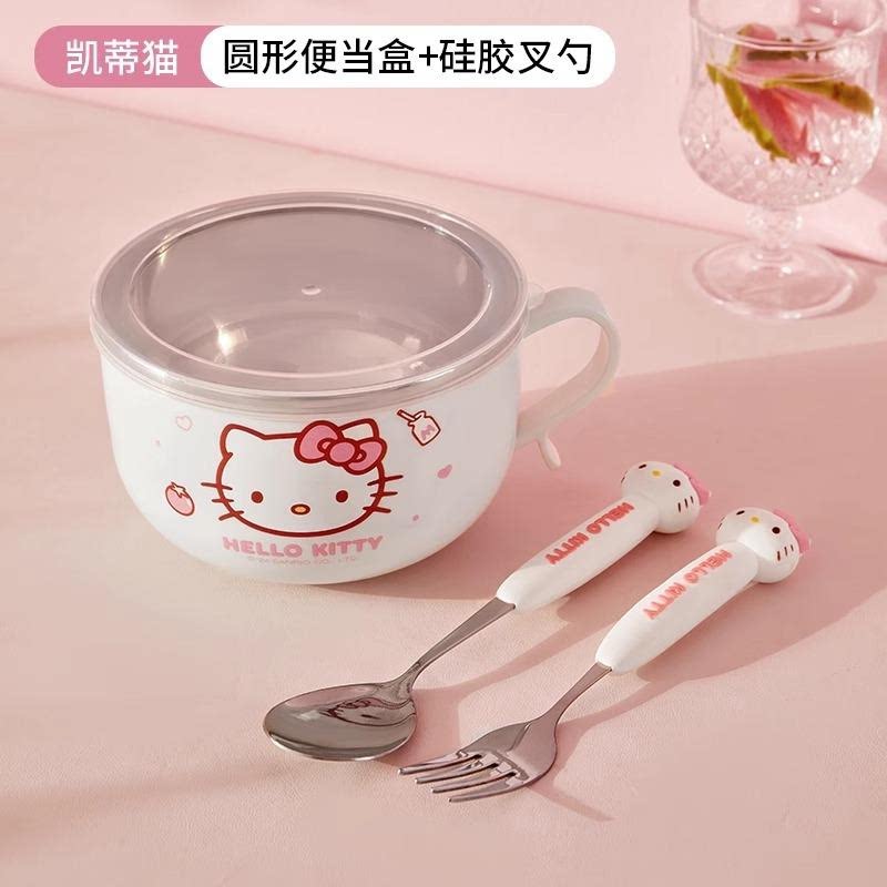 烫kt泡面碗带盖防摔大容量儿童女