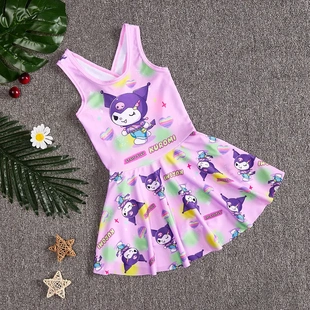 酷洛米儿童泳衣女孩2026新款夏季库洛米连体公主卡通游泳裙子可爱