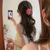 氛围之神新中式 高级感半扎发后脑勺盘发鲨鱼夹 花朵抓夹女2026新款