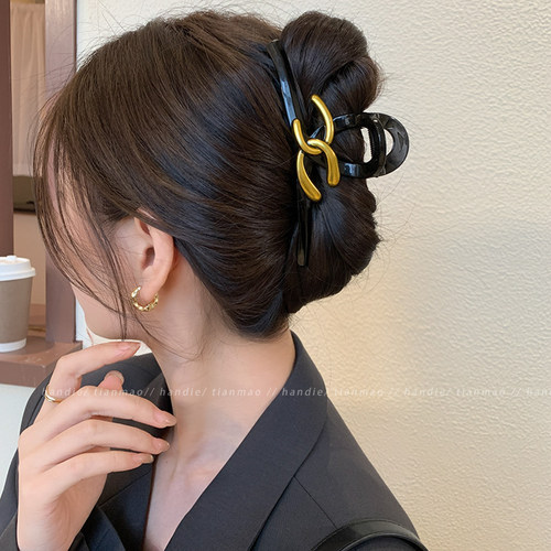 超大交叉设计高级感后脑勺鲨鱼夹