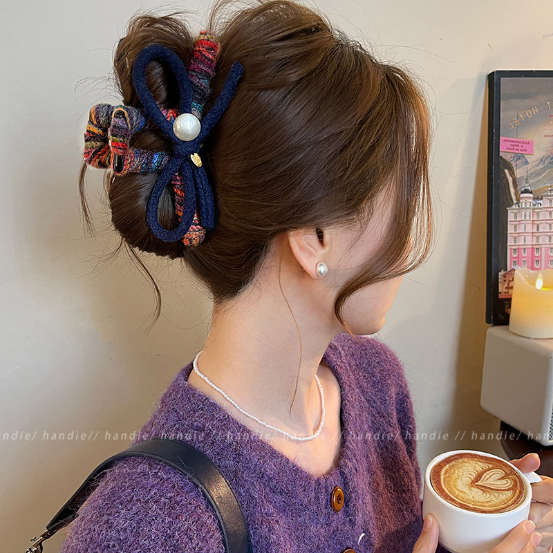 浪漫彩虹~头发抓夹女蝴蝶结毛线鲨鱼夹2025新款高级感盘发夹发饰,饰品/流行首饰/时尚饰品新,发饰,淘宝优惠券,粉丝福利购,淘宝优惠卷