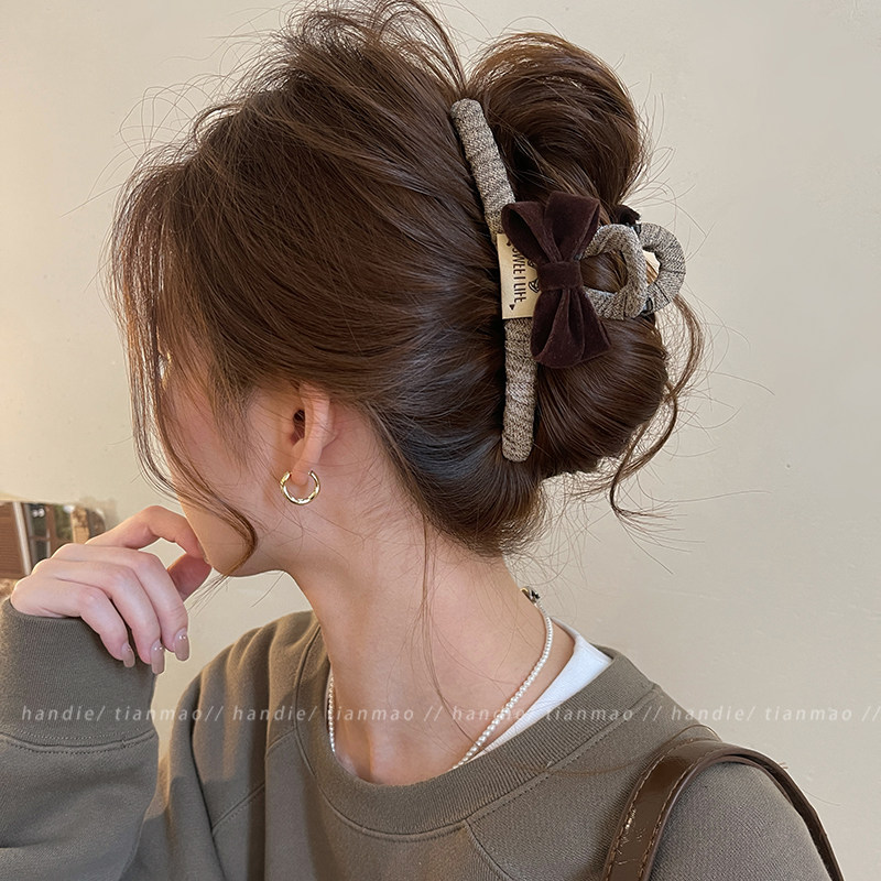 复古丝绒蝴蝶结抓夹女大号鲨鱼夹2025新款后脑勺盘发夹高级感发饰,饰品/流行首饰/时尚饰品新,发饰,淘宝优惠券,粉丝福利购,淘宝优惠卷