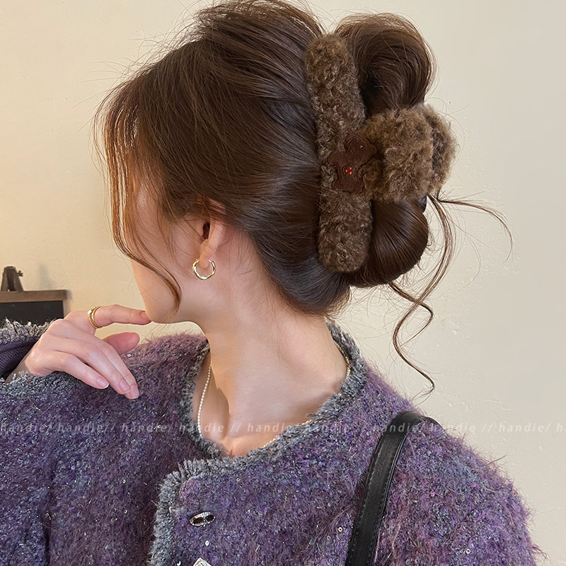 复古小马毛绒抓夹女高级感鲨鱼夹2026新款AB面发夹巨好看大号发饰,饰品/流行首饰/时尚饰品新,发饰,淘宝优惠券,粉丝福利购,淘宝优惠卷