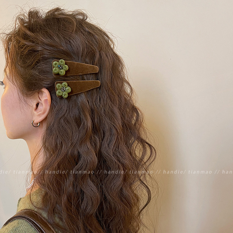 甜美丝绒花朵发夹女2025新款高端丝绒bb夹前额碎发刘海夹发卡头饰,饰品/流行首饰/时尚饰品新,发饰,淘宝优惠券,粉丝福利购,淘宝优惠卷