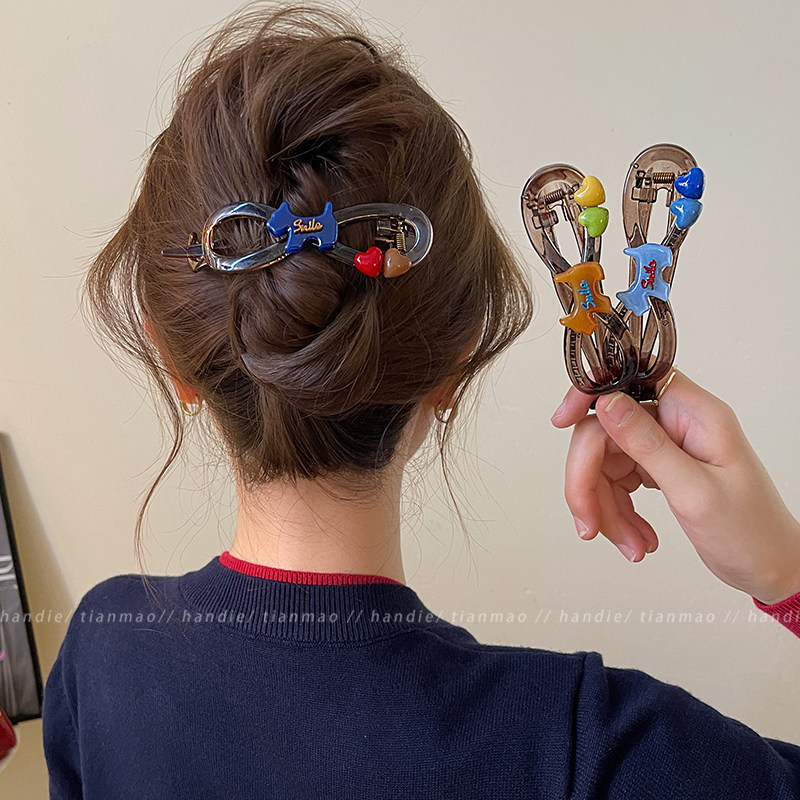 韩系小狗爱心扭扭夹发量多抓夹女高级感2025新款一字夹盘发夹发卡,饰品/流行首饰/时尚饰品新,发饰,淘宝优惠券,粉丝福利购,淘宝优惠卷