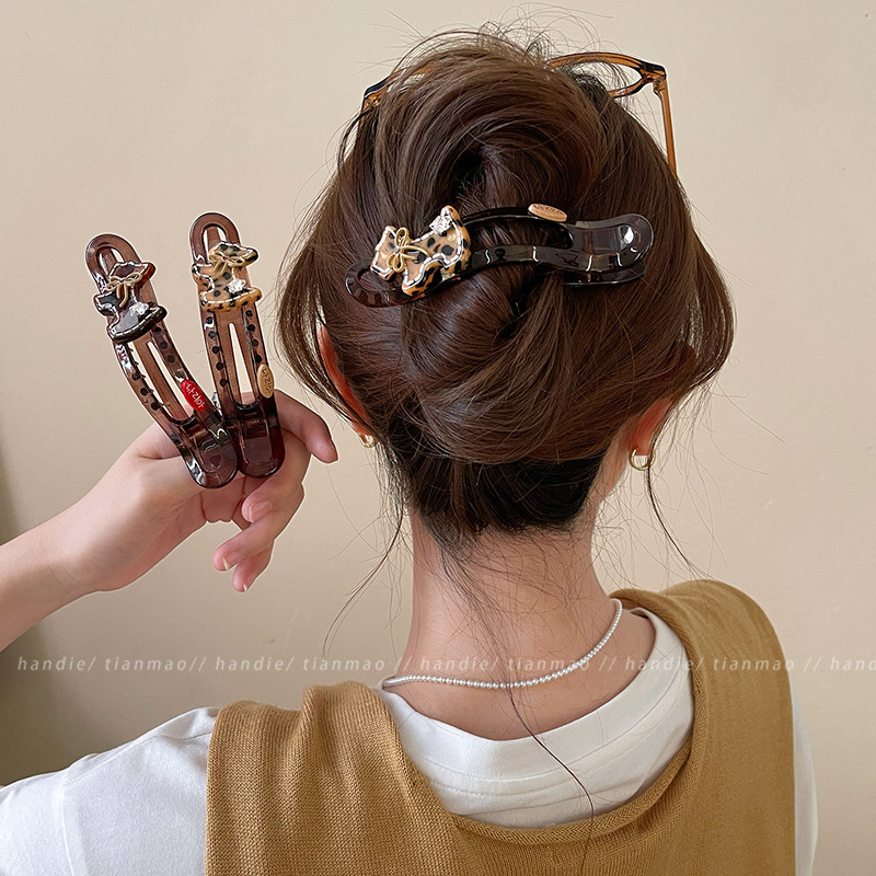 复古豹纹小狗发夹女后脑勺大号鸭嘴夹发量大一字抓夹2025新款高端,饰品/流行首饰/时尚饰品新,发饰,淘宝优惠券,粉丝福利购,淘宝优惠卷