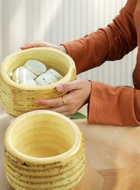 竹根圆茶洗水果盘创意茶杯盆果盘果盆家用客厅茶几干果网红沙拉碗