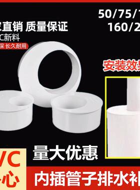 110变75 110变50排水管PVC内插偏心补芯异径直接偏心节大小头定制