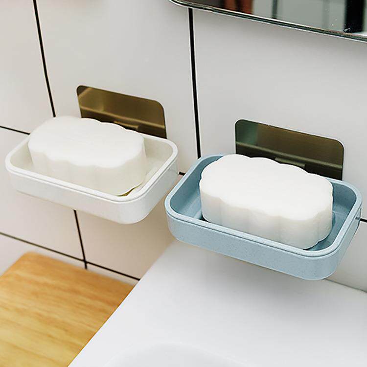 魔力无痕贴双层沥水肥皂盒浴室洗脸香皂收纳盒壁式多用途免钉皂盒