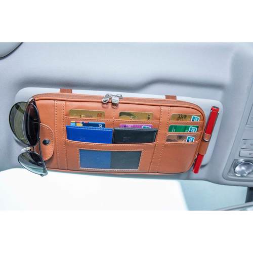 汽车遮阳板套多功能包车载遮阳板收纳卡片夹证件收纳袋创意cd包