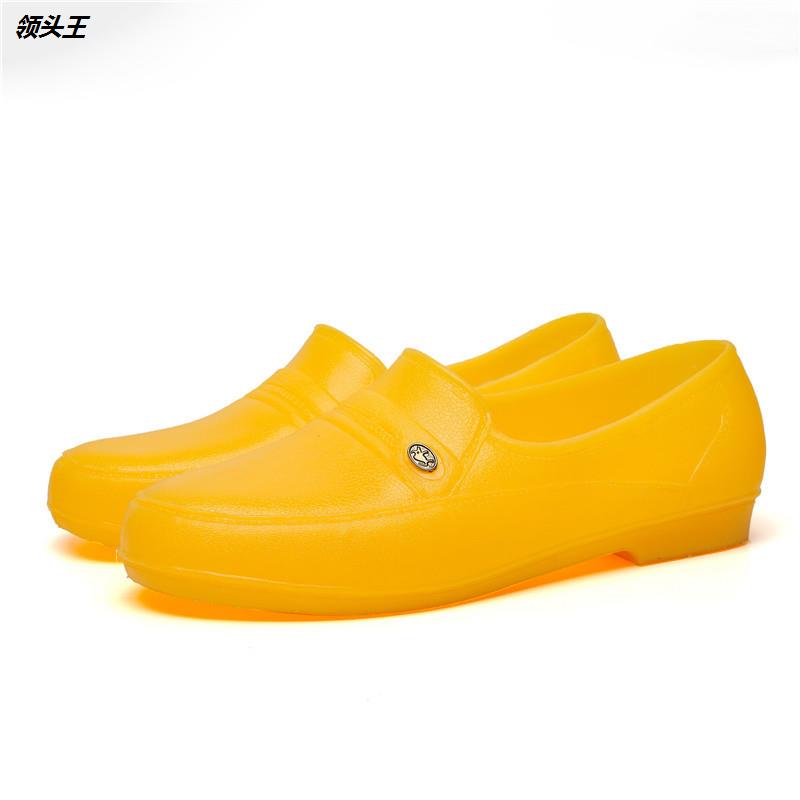 男水鞋春夏低帮雨鞋套脚成人雨靴塑胶鞋防滑耐磨劳保鞋工地牛筋鞋