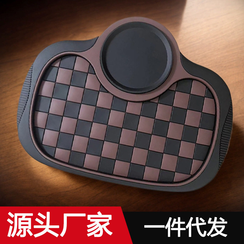 汽车防滑垫临时停车牌仪表台手机导航支架摆件可旋转置物收纳垫