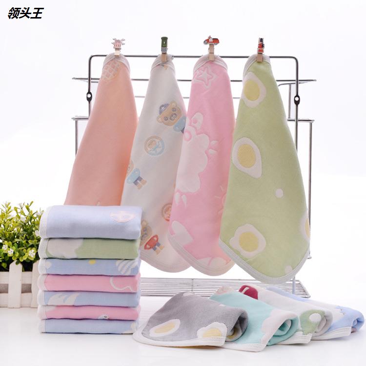 25*25儿童小方巾 六层纱布棉毛巾 新生儿洗脸小手帕 婴幼儿口水巾