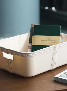 长方形收纳篮 桌面杂物收纳筐篮子 PP储物篮塑料藤编收纳筐定制