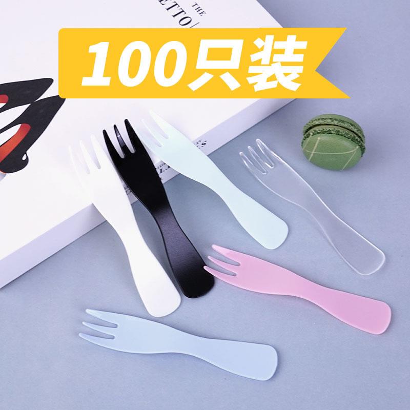 一次性塑料叉子新款波浪三齿生日蛋糕叉甜品叉加厚水果叉定制