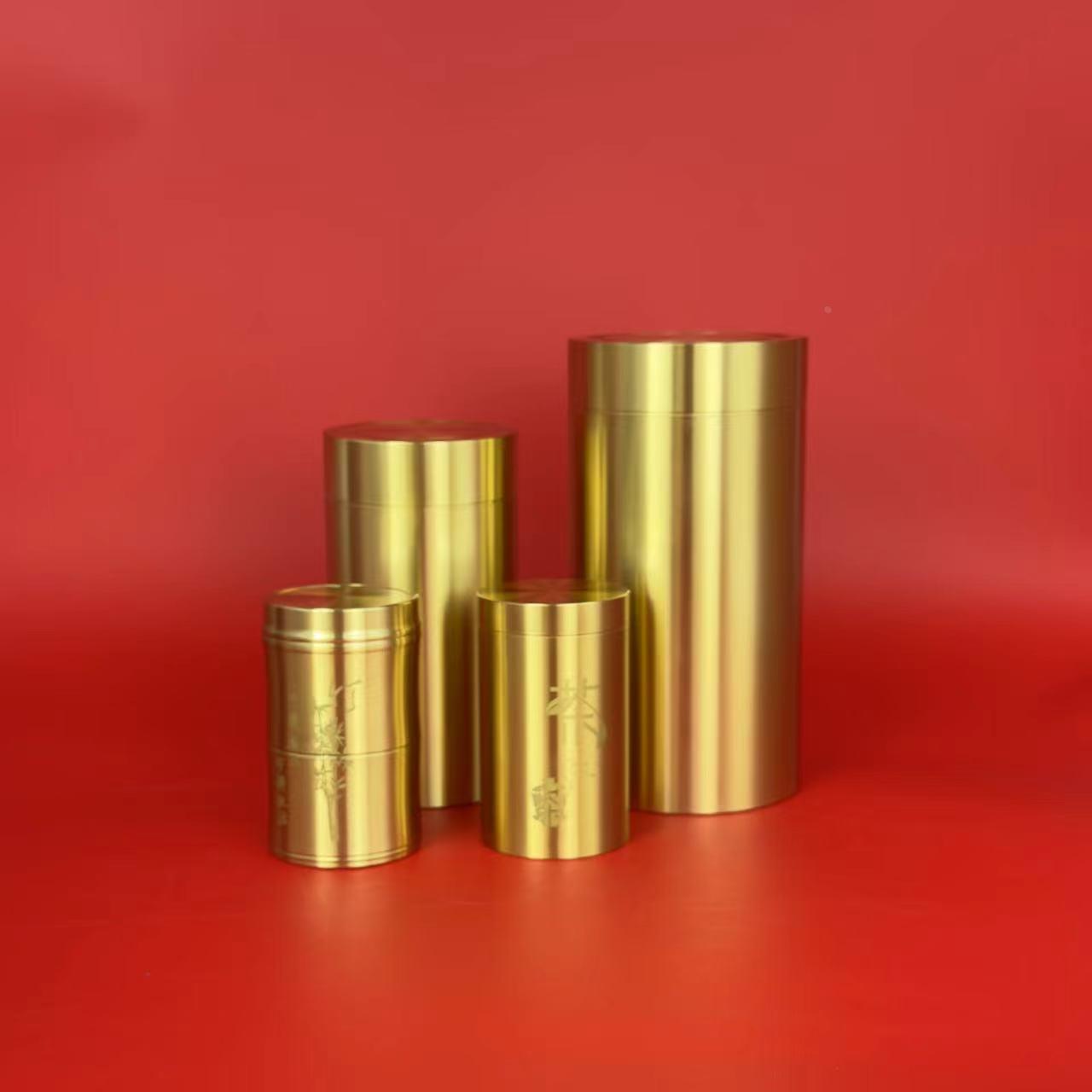 森舍黄铜金属工艺品摆件家用竹节牙签筒密封茶叶罐纯铜义乌小商品