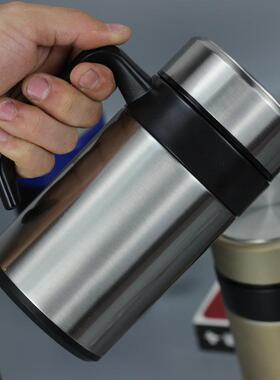 不锈钢保温杯带手柄滤网商务办公杯高档把杯宽口泡茶杯子刻字定制