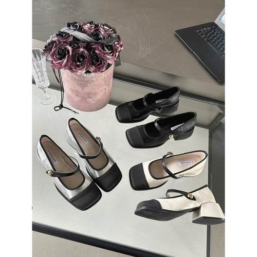 2025年春秋季新款小香风法式复古单鞋玛丽珍粗跟高跟鞋配裙子温柔