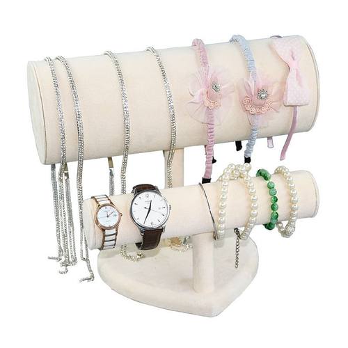 绒布头箍展示架心形手串收纳架子手表手镯托摆件发箍发带饰品道具