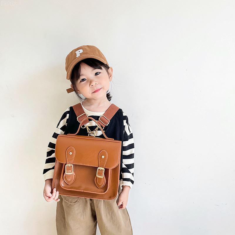2025新款韩版儿童制服风双肩书包色复古大容量幼儿上学书包日系