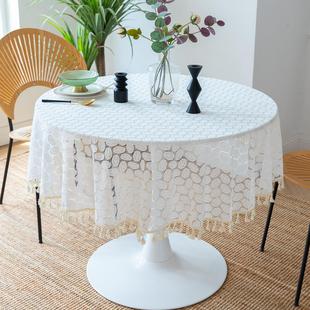 美国网红餐桌布蕾丝透明装饰白色透光装饰书桌子派对台布定制