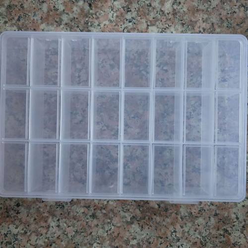 透明PP高固定24长方形储物饰品电子零件收纳盒塑料盒包装盒