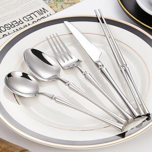 不锈钢小蛮腰餐具西餐牛排刀叉勺筷子甜品勺子叉子13件套装定制
