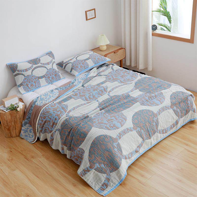 棉四层纱布夏凉被 大人午休沙发盖毯 夏季空调毛巾被单双人毯定制