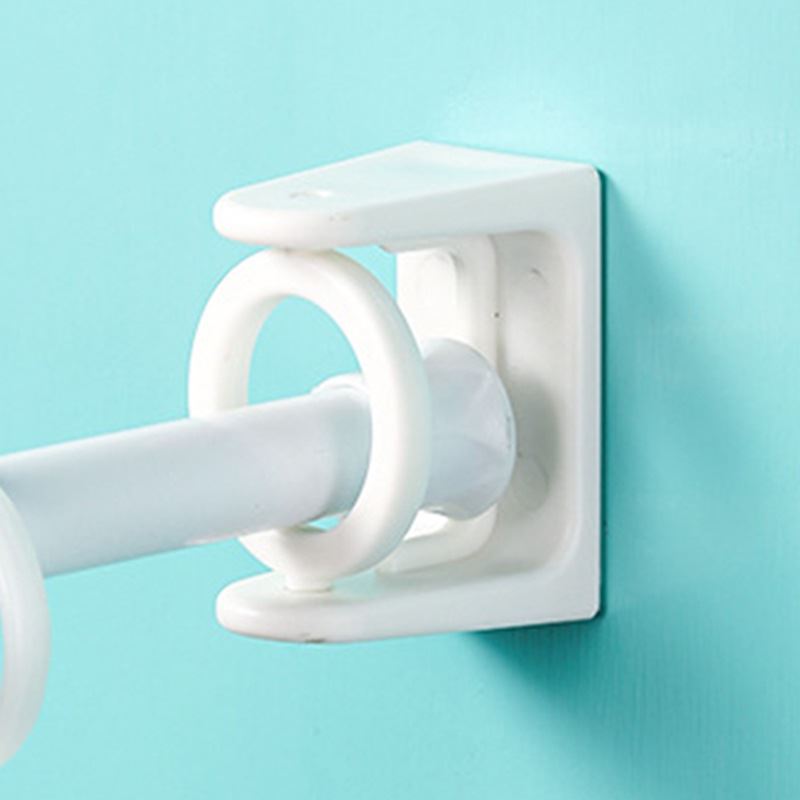 旋转挂环窗帘杆挂钩伸缩杆支架杆托撑杆免打孔浴帘杆托贴挂环